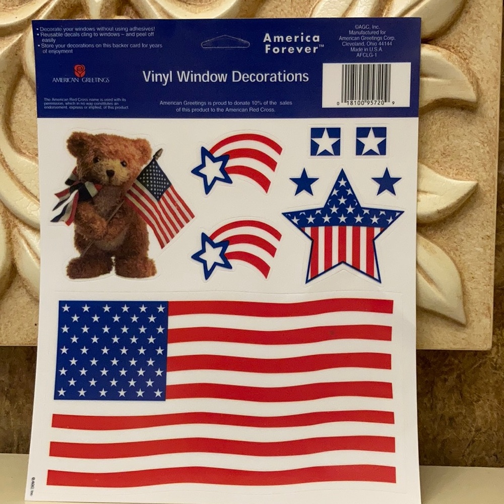2/22 Vinyl window decoration American flag star